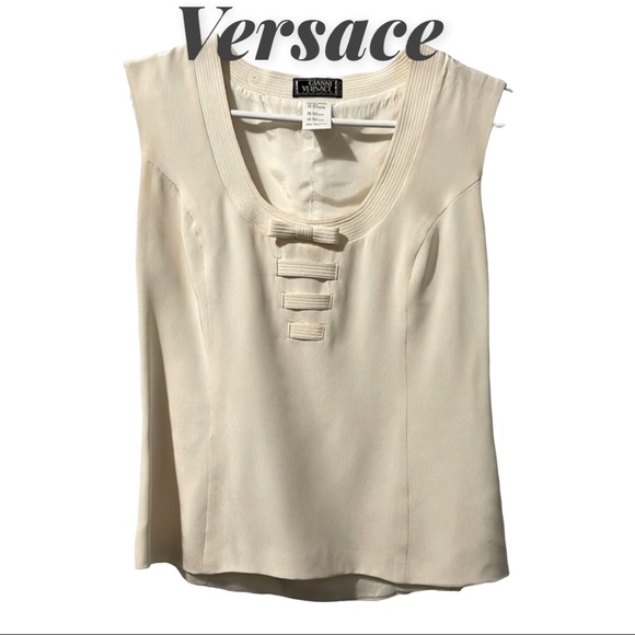 Versace Tops - Authentic vintage Versace silk sleeveless blouse made in Italy